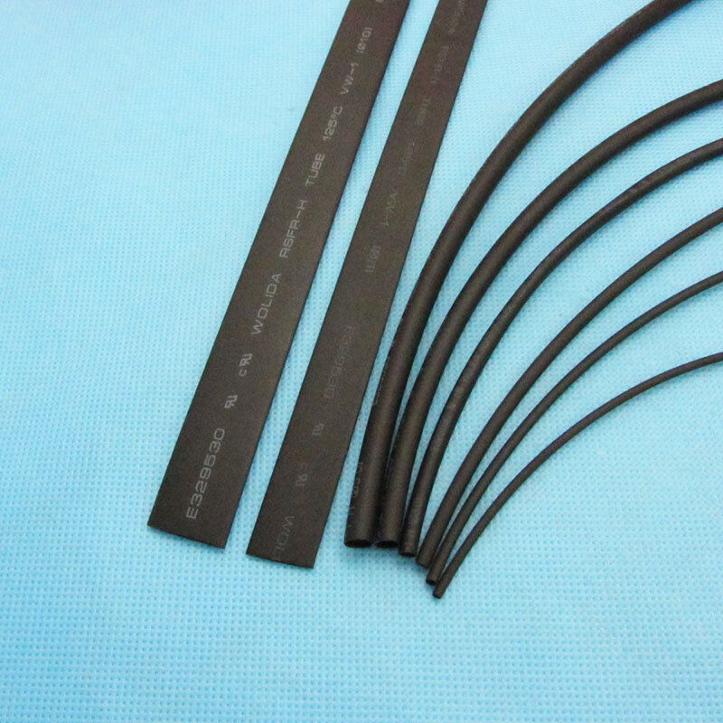 8meter/lot Heat Shrink Tubing Tube Black Color 1mm 1.5mm 2mm 3mm 4mm 5mm 8mm 10mm 2:1 Electrical Insulation Car Cable Kit