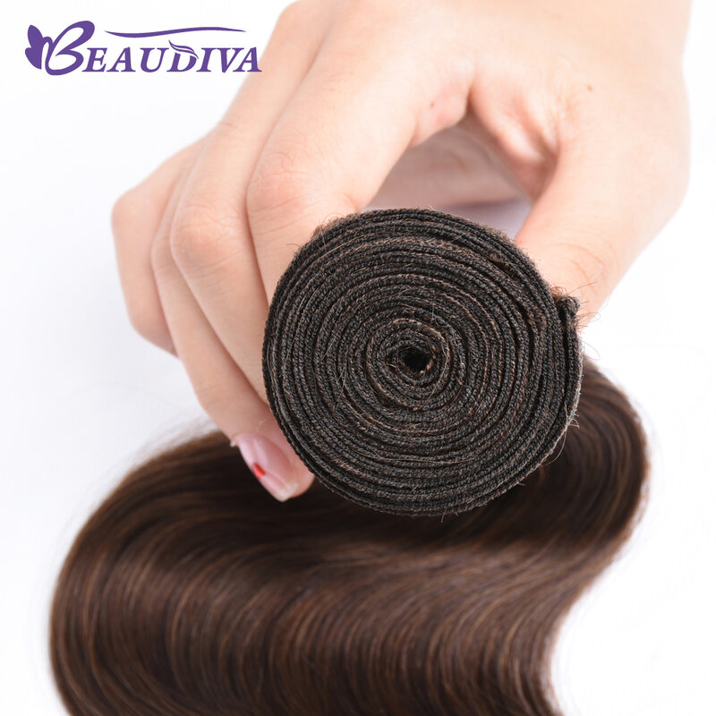BEAUDIVA объемные волнистые пряди #4 коричневые цветные человеческие волосы пучки малазийские человеческие волосы пучки #2 #4 наращивание волос