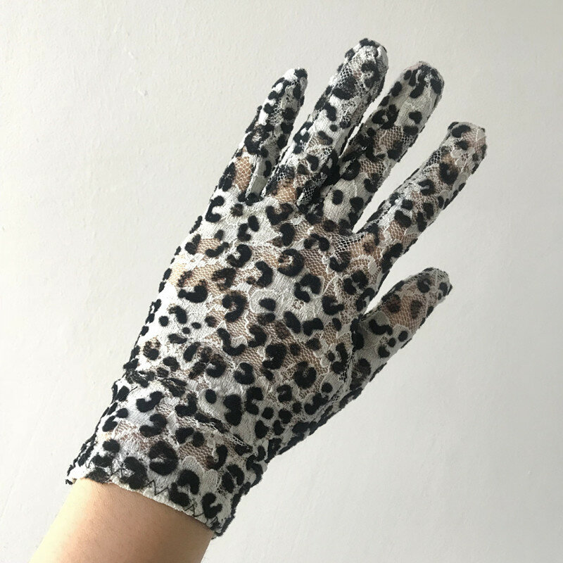 Guantes de encaje con estampado de leopardo para mujer, manoplas femeninas, muy sexi y elegantes, 2019