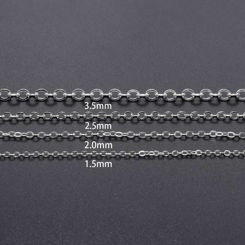 5m/5.47yards 1.5 2.0 2.5 mm Copper Bronze Oval Link Necklace Chain Bulk Brass For Jewelry Making DIY Materials Findings Supplies