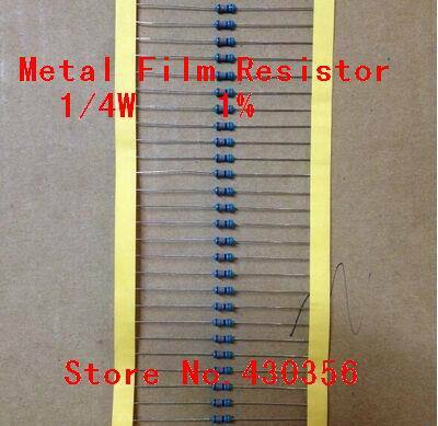 O envio gratuito de 100 pçs/lote 0.25w resistor filme de metal +-1% 1.5k ohm 1k5 1/4w