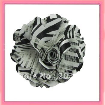 Commercio all'ingrosso-7 colori per il vostro scelgono 3 ''zebra maglia del Raso di seta fiori FreeShipping