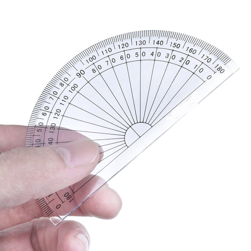 20 Paket Kunststoff Winkelmesser, 180 grad Winkelmesser für Winkel Messung Student Mathematik, 4 Zoll, klar