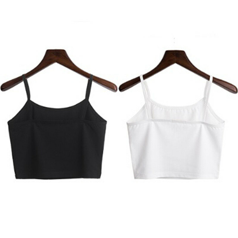 Summer Style White/Black Camis Vest Sleeveless Sexy Short Y Camisole Halter Top Women's Strap Tanks Crop Tops