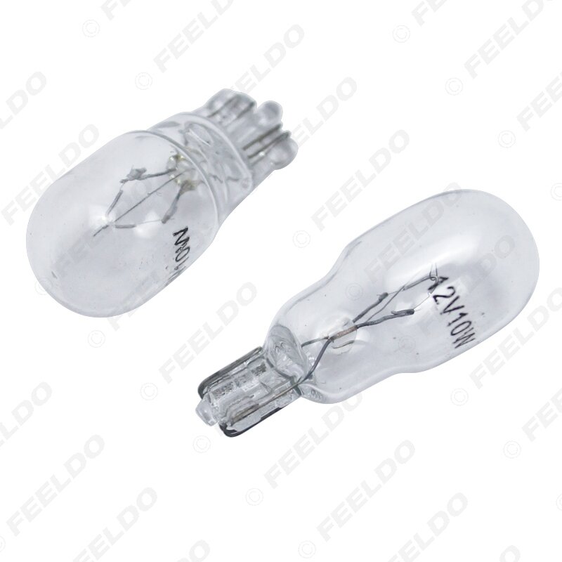 FEELDO 100Pcs Car T13 Wedge 12V 10W Halogen Bulb External Halogen Lamp Replacement Dashboard Bulb Light #FD-1309