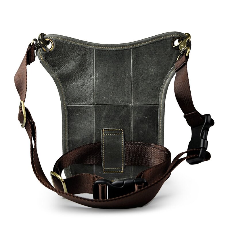 Homens de couro real design multifuncional casual sling ombro mensageiro saco de moda pacote de cinto de cintura de viagem saco de perna gota 211-3-g