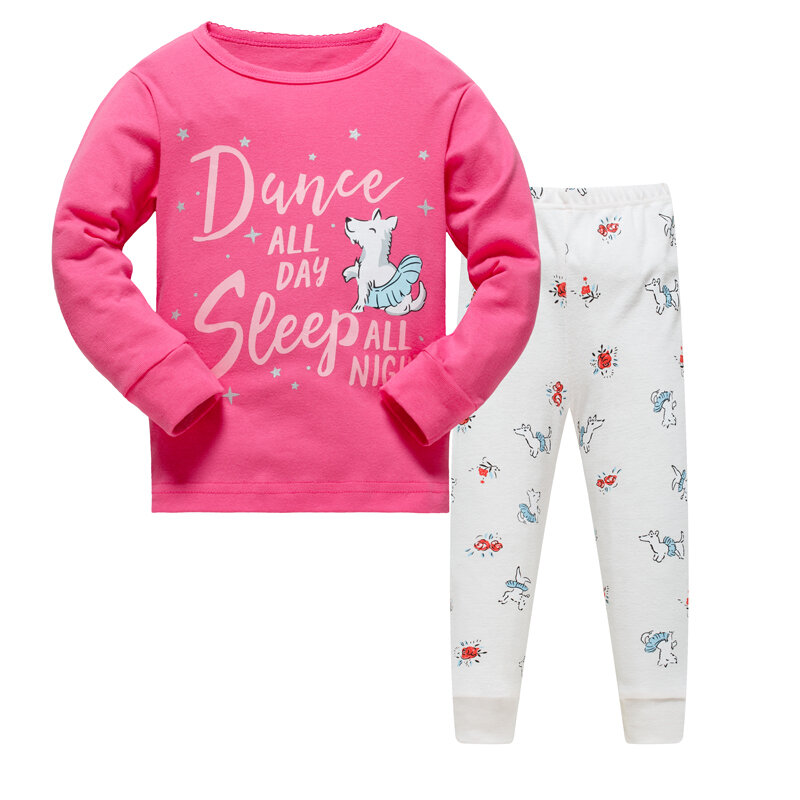 Kids Pajamas Sets boys Dinosaur pattern night suit Children cartoon Sleepwear Girls Pyjamas kids 100% Cotton nightwear size 2-7Y