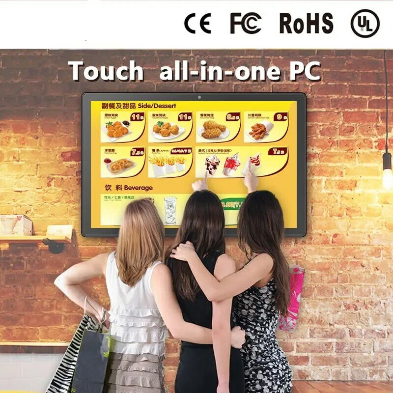 China preço baixo 27 32 42 polegadas montagem de parede tela de toque tudo em um desktop pc