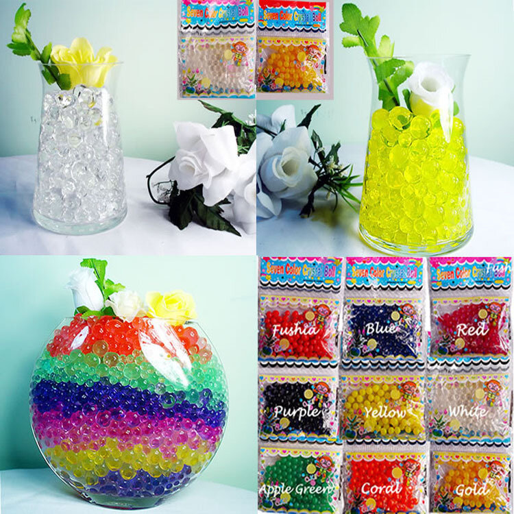 100 Pcs/set Crystal Mud Hydrogel Orbeez Crystal Soil Outdoor Water Beads Vase Soil Grow Magic Balls Kid's Toy Home Decoration