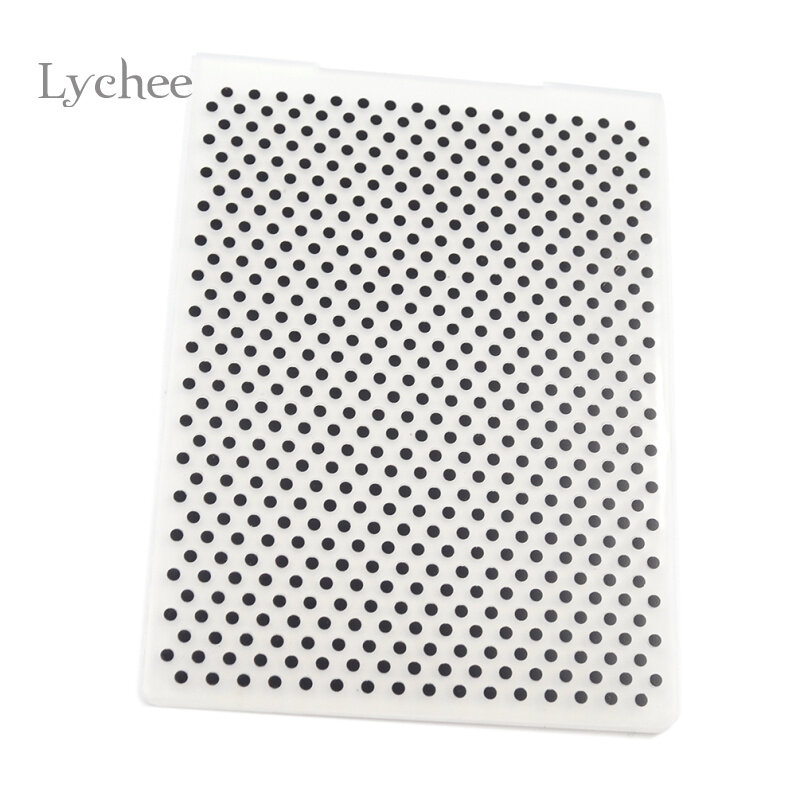 Lychee Life Carpeta de plástico en relieve para álbum de recortes, herramienta de tarjeta de álbum DIY, plantilla de plástico, estampado de patrón de puntos redondos