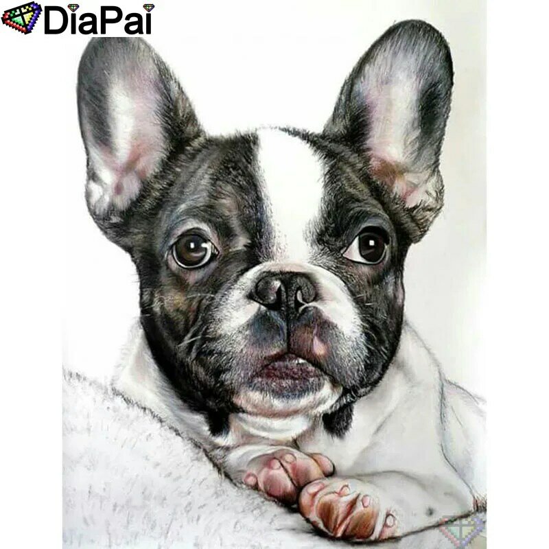 Алмазная живопись DIAPAI 5D «сделай сам», 100%, полностью квадратная/круглая вышивка «животное, собака», вышивка крестиком, 3D декор, A21744