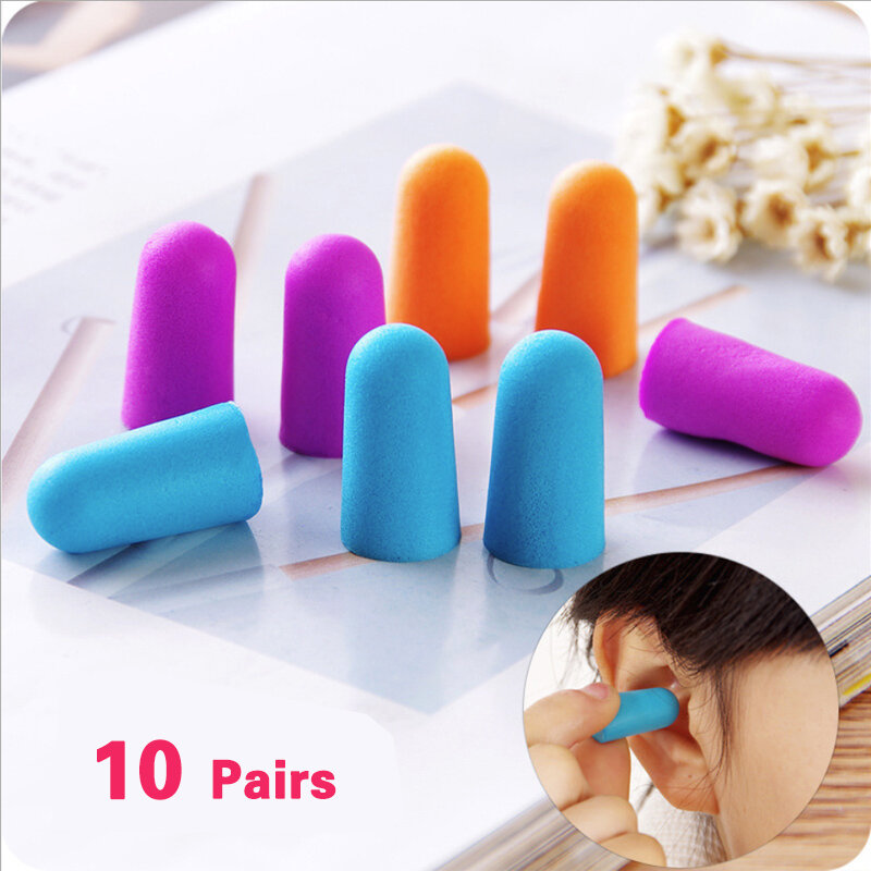 10 Pairs Soft Tapered Foam Ear Plugs for Travel Sleep Rest Prevention Noise Reduction Anti-noise hearing protection ear plugs