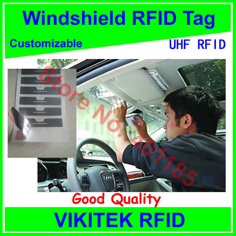 Etiqueta RFID UHF para parabrisas de coche, adhesivo personalizable, 860-960MHZ, Higgs3, EPC, C1G2, ISO18000-6C, se puede usar para etiquetas y etiquetas RFID