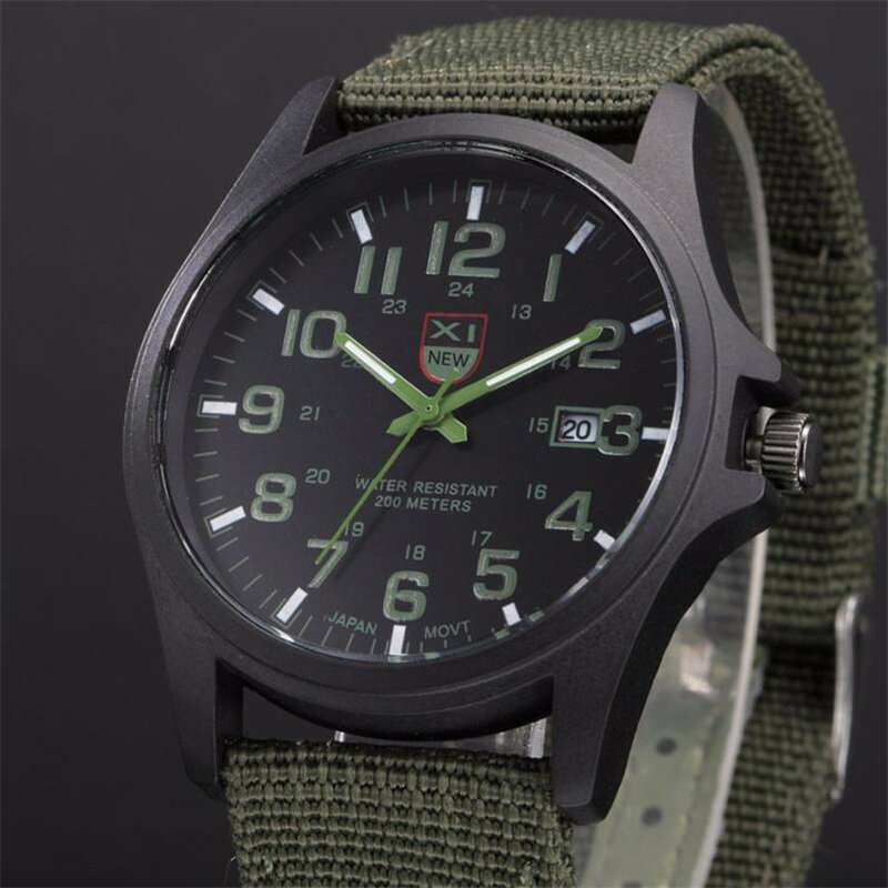 XINEW Band Hot Sell Outdoor Mens Date Stainless Steel Military Sports Analog Quartz Army Wrist Watch Dropshipping 0803