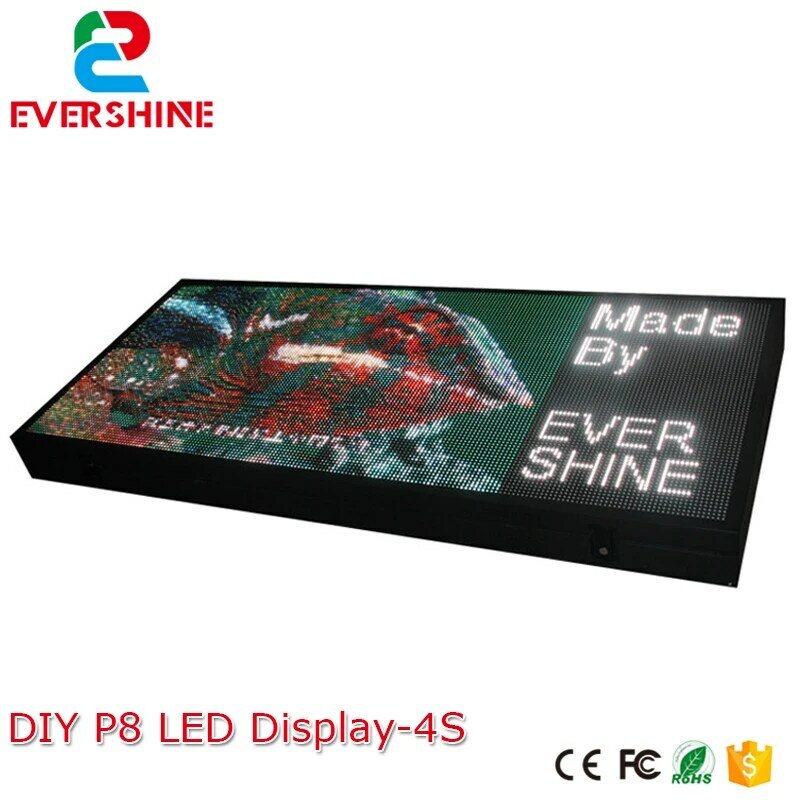 Tốt Nhóm! DIY Kit LED Hiển Thị Bao Gồm P8 SMD3in1 30 CÁI Module LED + 1 cái RGB LED Điều Khiển + 4 cái LED Nguồn Cung Cấp