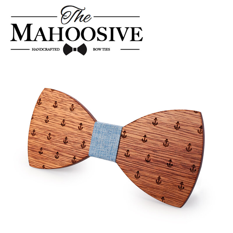 Mahoosive-クラシックなキャプテンウッドボウ,木製の蝶ネクタイ