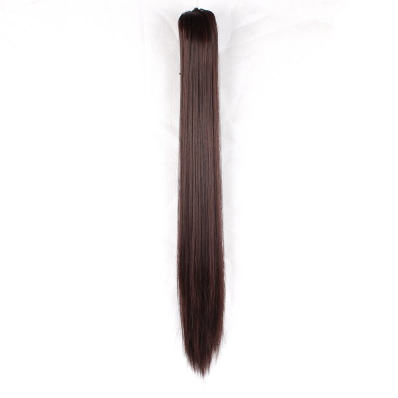 JOY & BEAUTY-clipe sintético na cauda do pônei para mulheres, extensões de cabelo, cabelo reto estilo peruca, garra no rabo de cavalo, Ombre Brown e loira, 26 em