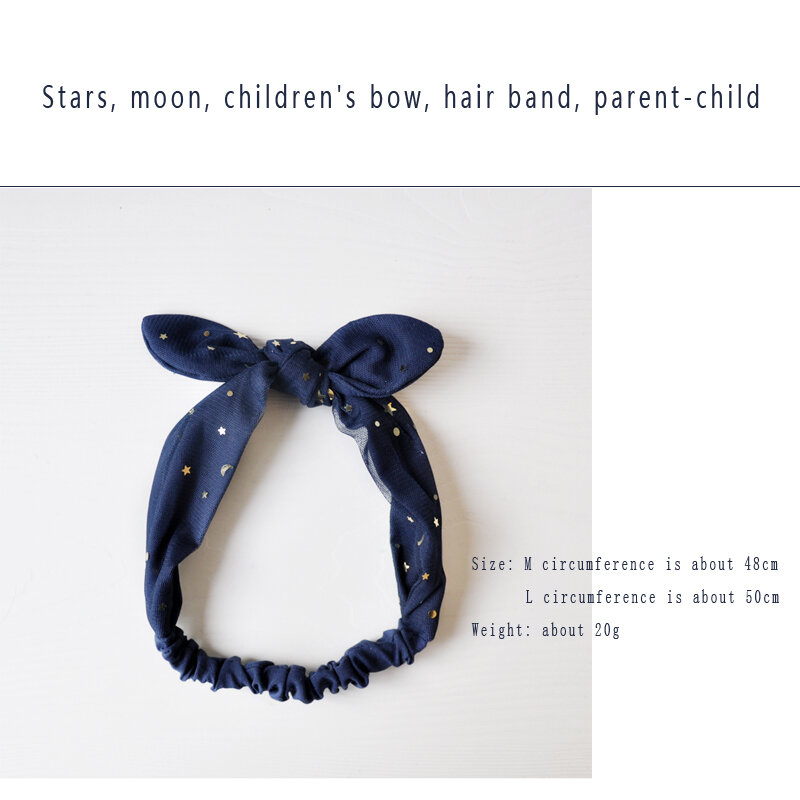 Serre-tête élastique avec oreilles de lapin et étoiles pour femme et bébé, accessoire pour cheveux Parent-enfant