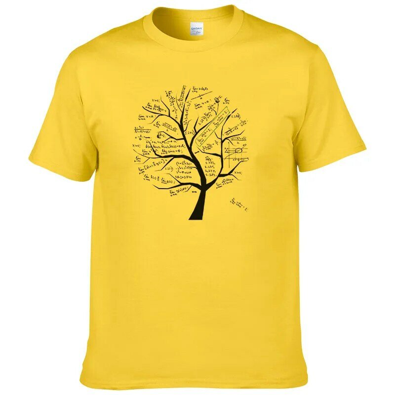 Fórmula matemática Tshirt Estilo Árvore Impresso T Camisa do Verão de Manga Curta T-Shirt de Algodão Casual para homens T1459930