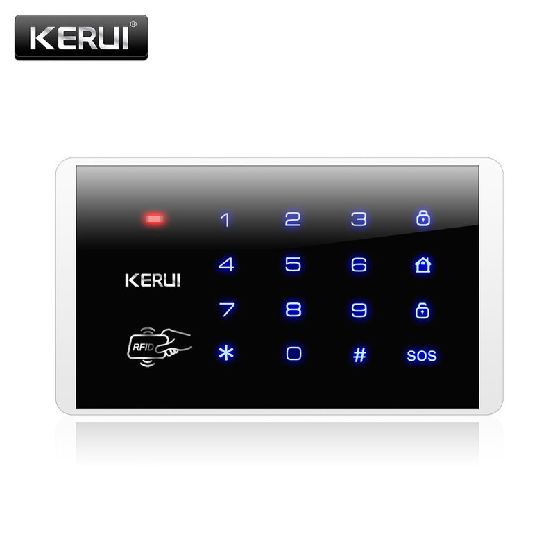 KERUI-Sistema de Alarme de Segurança Doméstica Sem Fio, K16, 433MHz, RFID, Teclado Touch, Teclado para W181, W184, W202, W204, GSM
