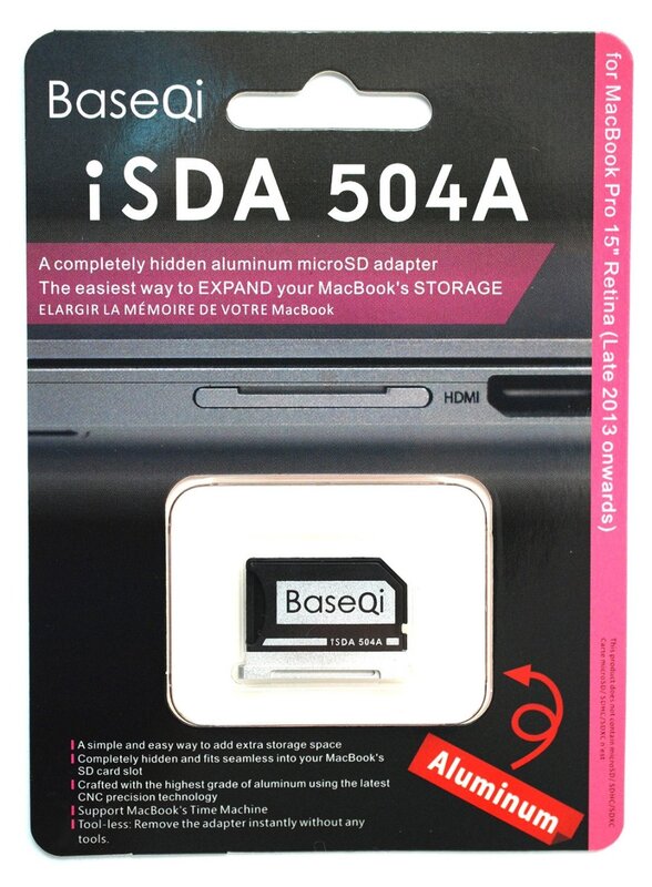 Adattatore Mini Driver in alluminio Baseqi 504A per Macbook Pro Retina modello 15 ''fine anno 2013/dopo