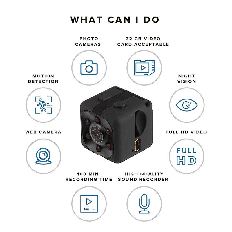 SQ11 Mini Camcorder Sports 1080P mini Camera DV DVR Night Vision Monitor micro small camera Video Recorder Cop Pocket cam sq13