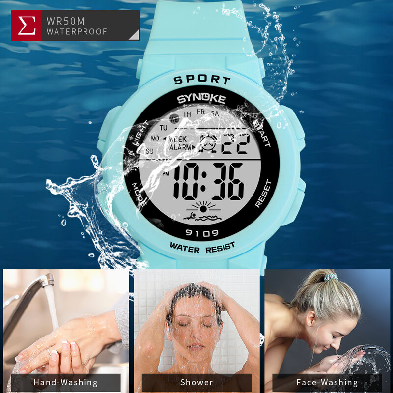 Relojes deportivos digitales para niños, niñas y estudiantes, reloj de pulsera resistente al agua hasta 50m, alarma, femenino