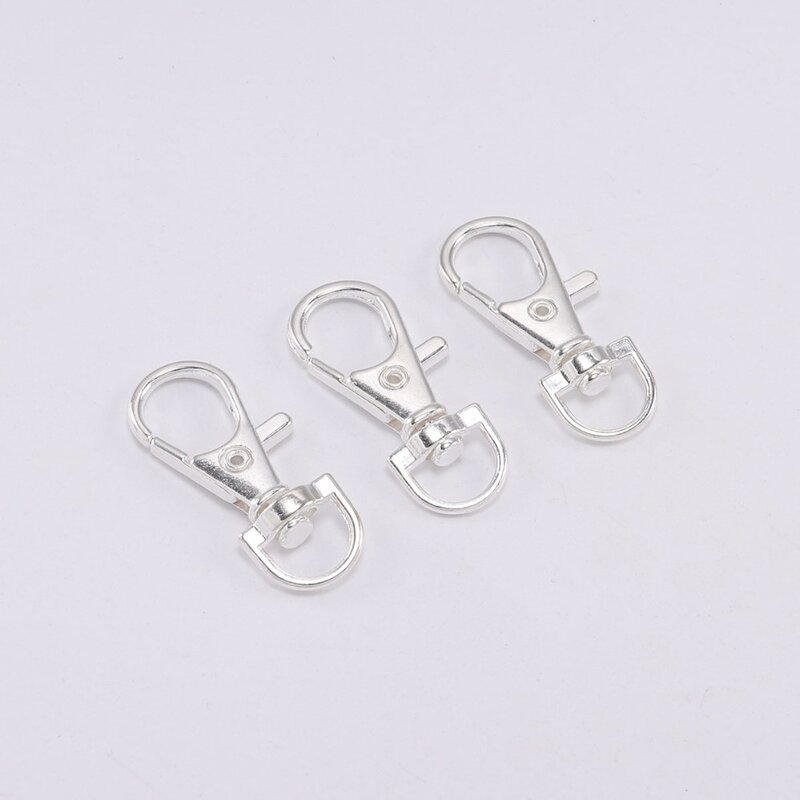10Pcs/Lot Swivel Lobster Clasp Hooks Keychain Split Key Ring Connector for Bag Belt Dog Chains DIY Jewelry Making Findings
