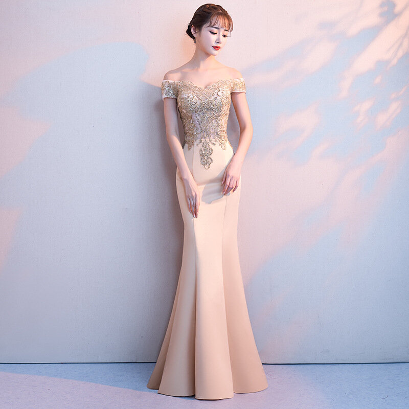 Женское банкетное платье-русалка, элегантное вечернее платье до пола, длинное платье для невесты