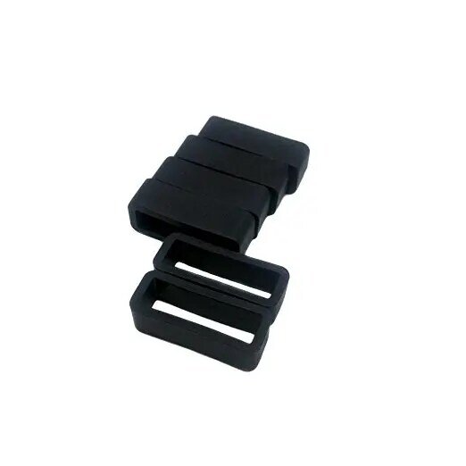 Correa de reloj de resina de repuesto de goma de silicona negra, soporte de sujeción, tamaño de bucle de 14mm, 16mm, 18mm, 20mm, 22m, 24mm, 6 piezas