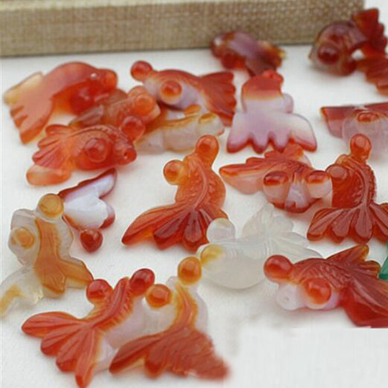 Naturalny chalcedon wisiorek z rybą naszyjnik prezent sprzedaż hurtowa 100% naturalna biżuteria