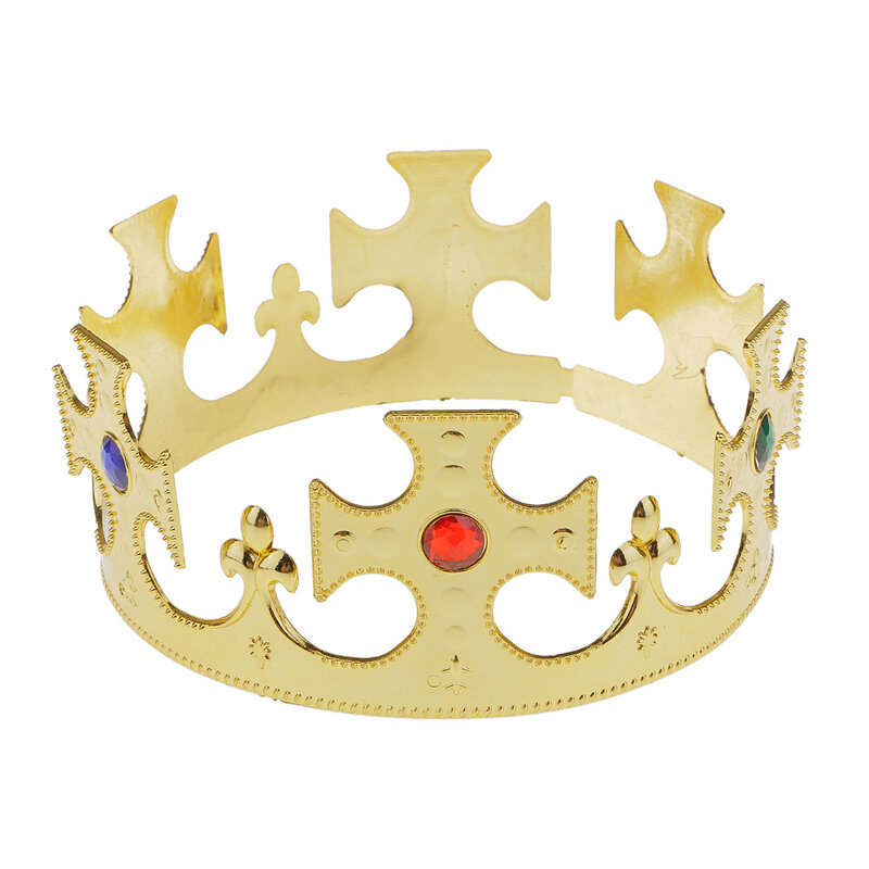 Prettyia Nieuwigheid Goud Plastic Kings Queens Crown Royal Fancy Dress Party Kostuum Hoed Hoofddeksels Kroon Fancy Dress Accessoires