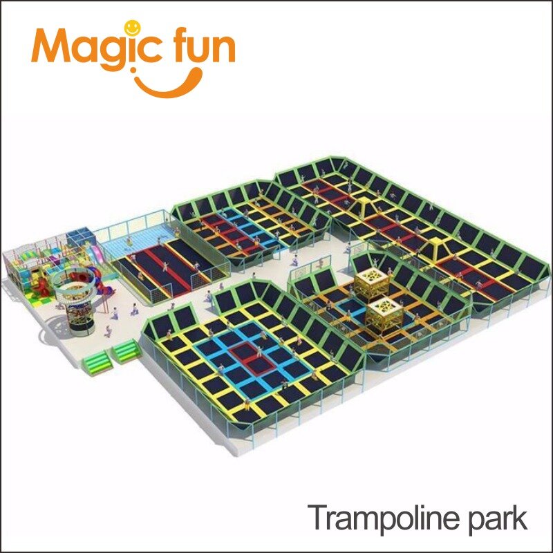 Magia zabawy najnowszy dużych komercyjnych przygoda amerykański Ninja oczywiście kryty plastikowe place zabaw z trampoliną Park