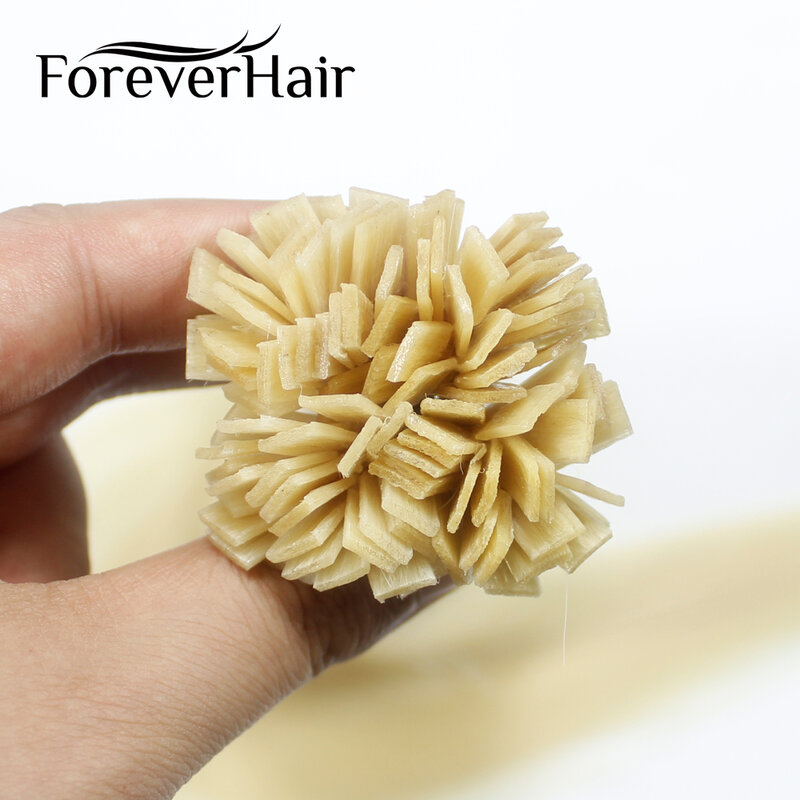 FOREVER HAIR-extensiones de cabello humano 0,8 Remy, extensiones de punta plana, cápsulas rectas sedosas, cabello de fusión de queratina, 14 ", 40g/pac, 100% g/h