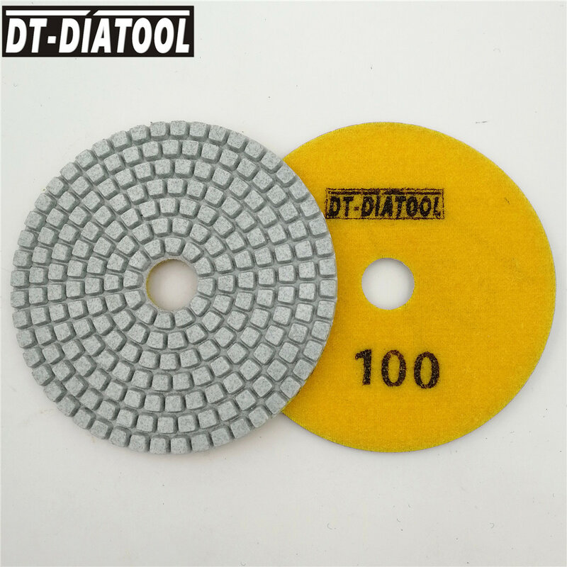 DT-DIATOOL 10 Buah/Set Berlian Putih Resin Bond Amplas Cakram Diamond Wet Polishing Pads 4 "/100 Mm Diameter 100 kualitas Baik