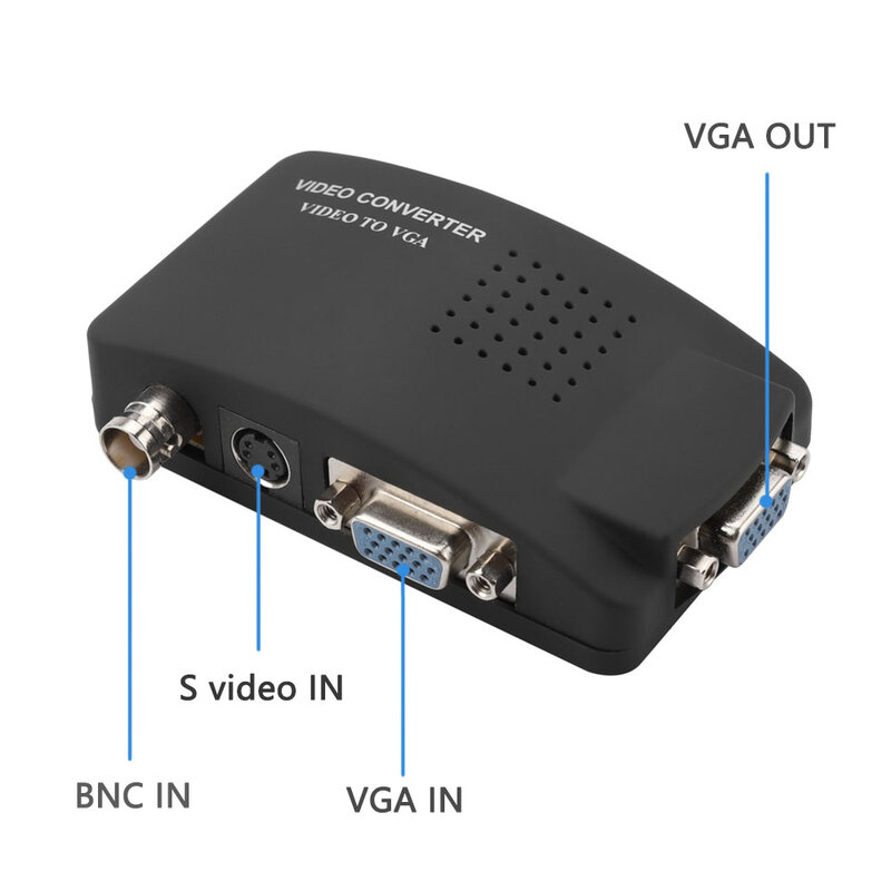Видеоконвертер BNC в VGA AV в VGA CVBS S, видеовход на ПК, VGA-выход, конвертер, переключатель для ПК, камеры MACTV, DVD, DVR