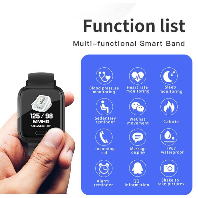 P30 Bracelet intelligent Bluetooth rappel d'appel montre 1.3 pouces fréquence cardiaque surveillance de la pression artérielle Tracker pour Android Ios
