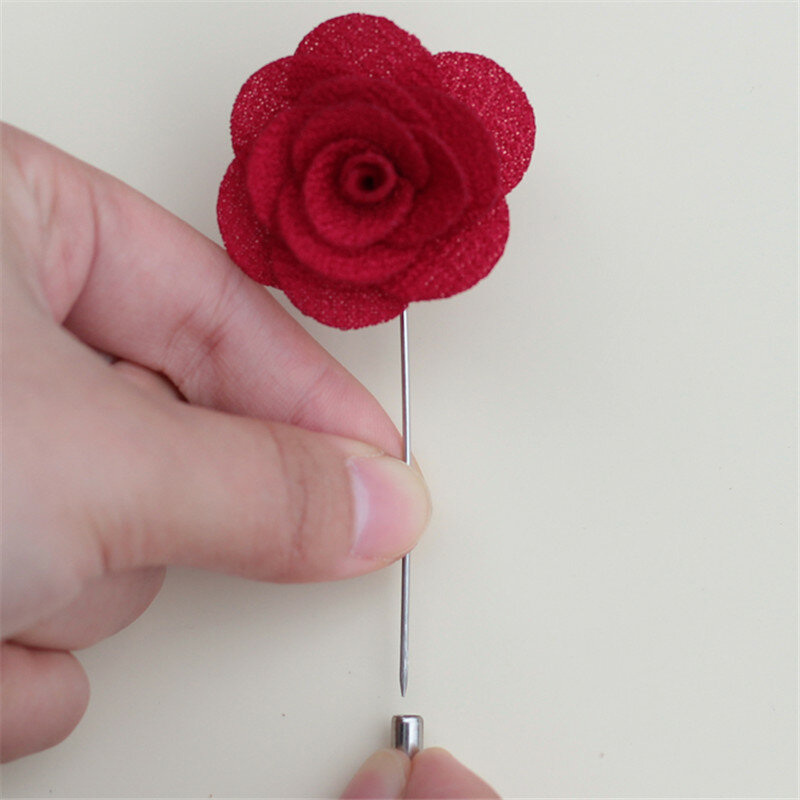 Polecam rodzaje kolorów Groom Rose Boutonniere z Pin Best Men Groom kwiat dla panny młodej Pin na wesele XH011J
