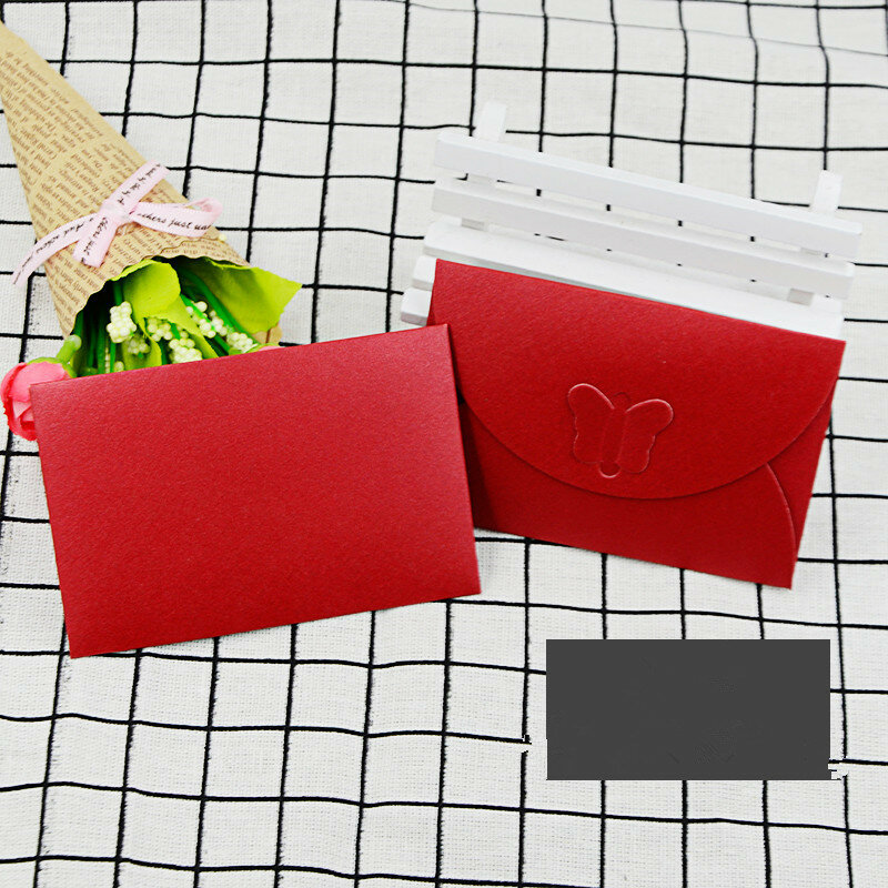 100PCS/LOT Colored Butterfly Buckle 250G Kraft Paper Envelopes Simple Love Retro Buckle Decorative Envelope Small Paper Envelope
