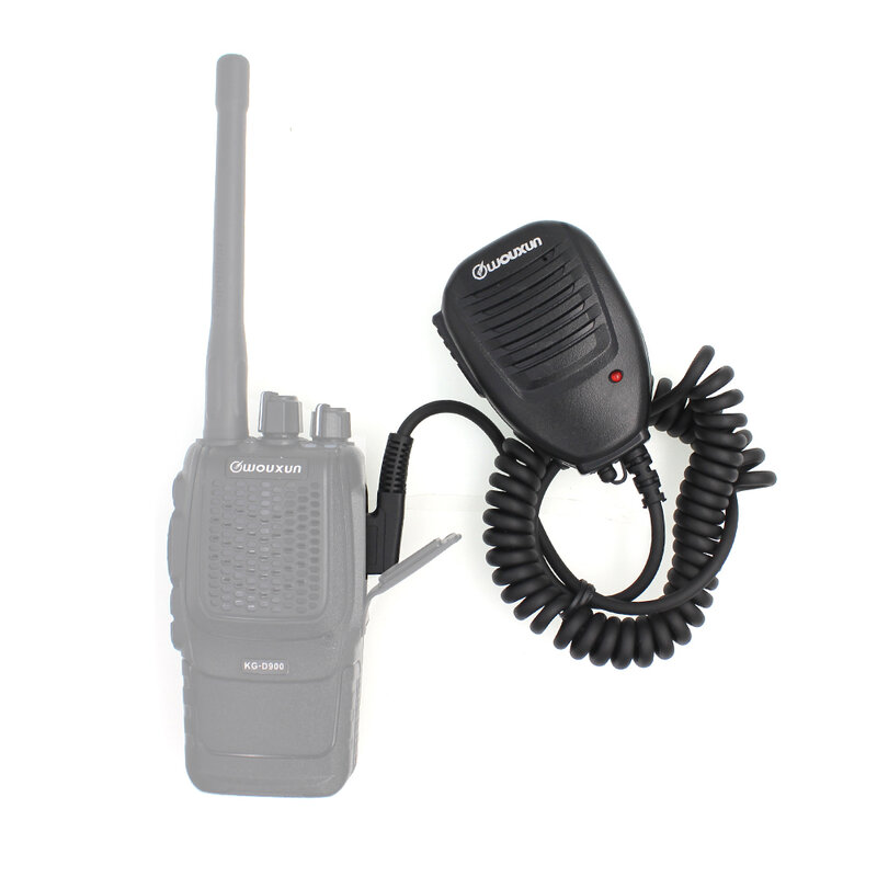 Original WOUXUN ไมโครโฟนสเตอริโอ PTT ลำโพงไมโครโฟนสำหรับ KG-UVD1P KG-UV6D KG-UV8D KG-UV899 KG-UV9D PLUS วิทยุแบบพกพา