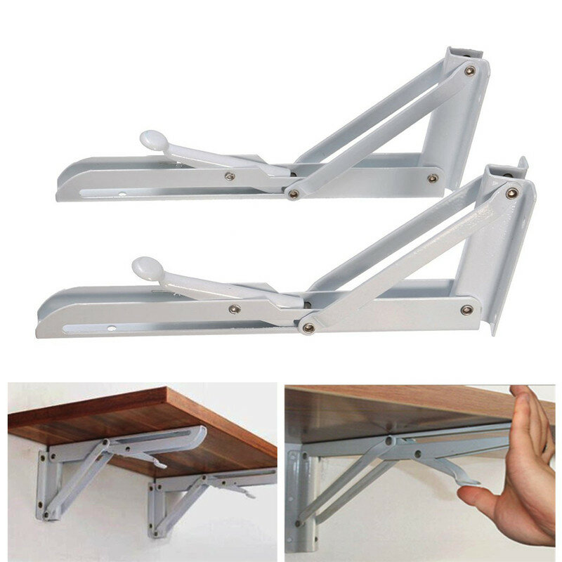 MTGATHER 2 uds soporte Triangular plegable soporte de liberación de Metal soporte de mesa de Banco soporte plegable para estante casa
