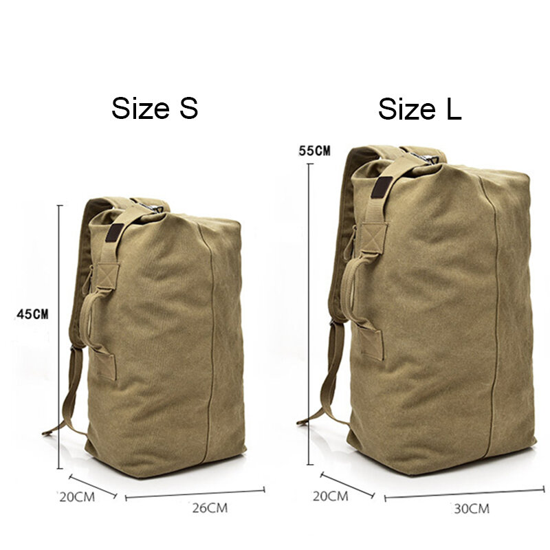 Kissyenia Canvas Travel Duffle Bag Men Military 55cm High Capacity Travel Backpack Handle Luggage Backpack Overnight Bags KS1020