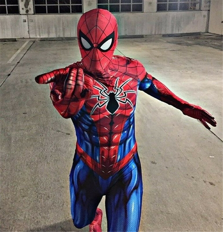 Новый костюм Человека-паука, 3D принт, для взрослых, лайкра, спандекс, костюм Человека-паука на Хэллоуин, маскарадный костюм зентай