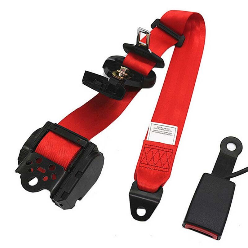 Adjustable Retractable Red Car Seat Belt Lap Belt 3Point Safety Strap 26700N Set Car interior decoration auto Safety Belts