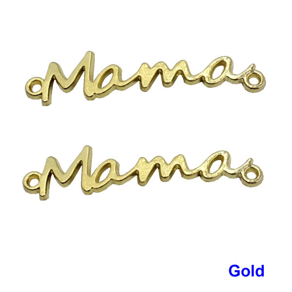 Onebeading Antique Silver/Gold/Silver/Black/Bronze Spanish  "Mama" Connectors Bracelet DIY Making Accessories 37x8mm 20pcs
