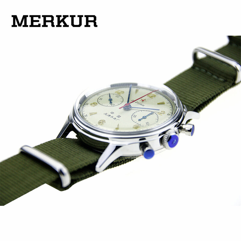 Reloj de pulsera para hombre con cronógrafo de gaviota auténtico reedición oficial del piloto 304 St1901 1963