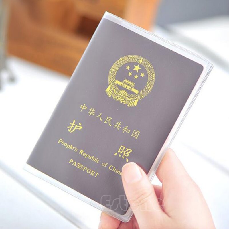 Mờ Trong Suốt Da Hộ Chiếu Passport Cover Giá Đỡ Lưng Người Tổ Chức Chứng Minh Thư Du Lịch Bảo Vệ Không Khóa Kéo Nhựa Unisex Casual Thẻ Bảo Vệ