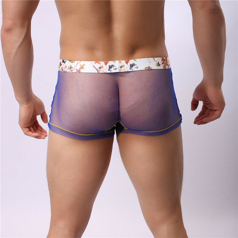 Fashion Sexy Mannen Hoge Elastische Mesh Cool See Through Boxer Ondergoed Zoals Slijtage Niets Gay Volwassen Underpanty