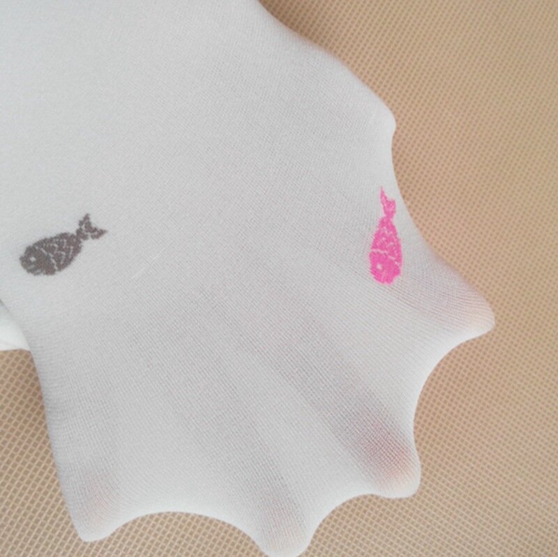 Pantimedias opacas con estampado de pez para niños y niñas, medias de terciopelo rosa, con cabeza de gatito y dibujos animados