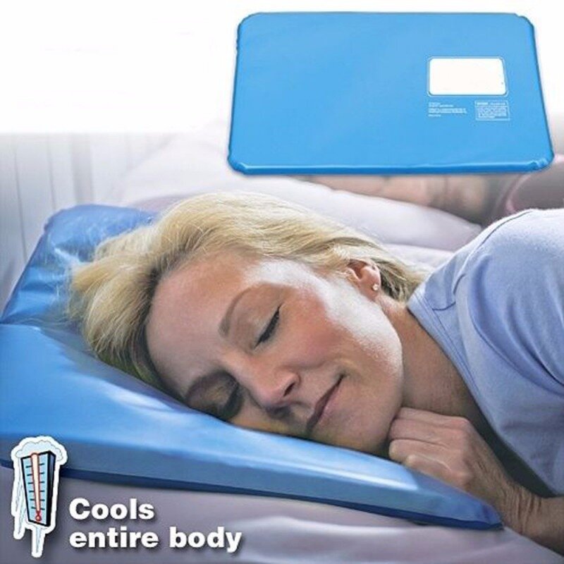 Almohada fría, Gel frío, almohadilla de ayuda hipoalergénica no tóxica, almohadilla para aliviar el dolor muscular, almohadas de viaje para el cuello, agua, azul, 1 unidad